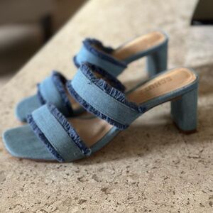 Denim Sandal - Schutz Mid Block heel